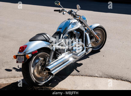 Klassische Harley Davidson Motorrad; historische Salida, Colorado, USA Stockfoto