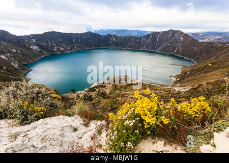 Quilotia Kratersee in Ecuador Stockfoto