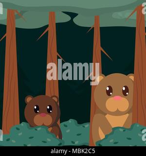 Bären niedliche Tiere cartoons Stock Vektor
