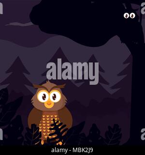 Eule niedliche Tiere cartoons Stock Vektor