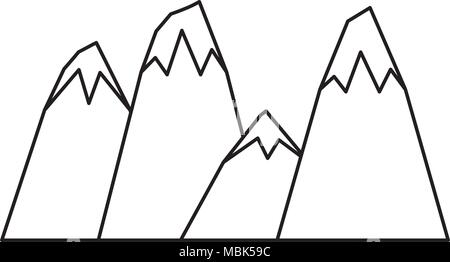 Berge Symbol auf weißem Hintergrund, Vector Illustration Stock Vektor