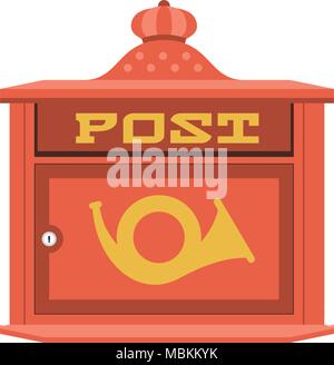 Vintage Red Post Box Mailbox oder Symbol Stock Vektor