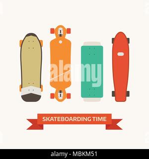 Retro Skateboard Decks Symbole Stock Vektor