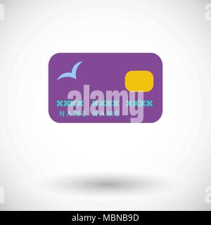 Kreditkarte. Einzelne flache Symbol auf weißem Hintergrund. Vektor-Illustration. Stock Vektor