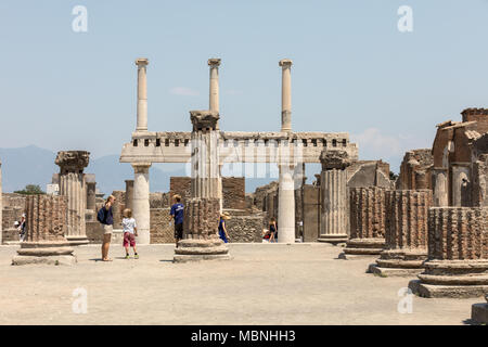 Pompeji, Italien, 15. Juni 2017: antike Stadt Pompeji, Italien. Die römische Stadt von Vesuv zerstört. Stockfoto