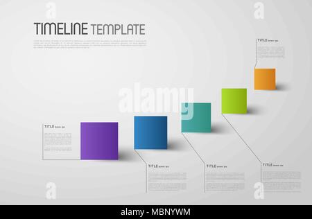 Infografik Vorlage mit bunten Papier Quadrate und Schatten Stock Vektor