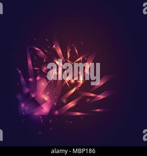 Abstrakte explosion Cloud, gebrochene planet Hintergrund. Konzeption von Netzwerk, Daten, Weltraum, Universum, Technologie, Wissenschaft Stock Vektor