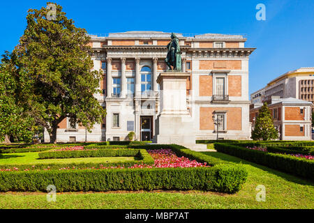 Das Prado Museum oder das Museo del Prado ist die größte spanische nationale Kunst Museum im Zentrum von Madrid. Madrid ist die Hauptstadt von Spanien. Stockfoto