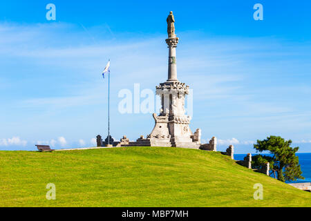 Denkmal für den Marquis de Comillas, Comillas, Kantabrien Region von Spanien Stockfoto