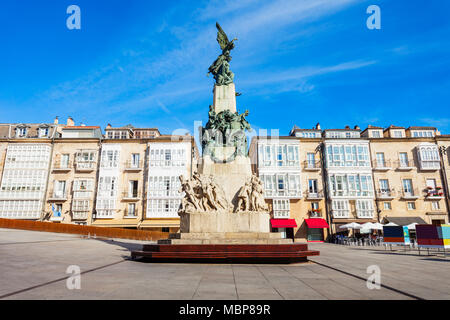 Denkmal für die Schlacht oder La Batalla de Vitoria im Virgen Blanca Square in Vitoria-Gasteiz, Spanien Stockfoto