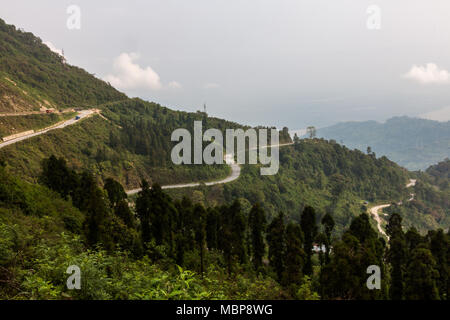 Landschaft von der Straße Reise nach Bhutan im Himalaya Stockfoto