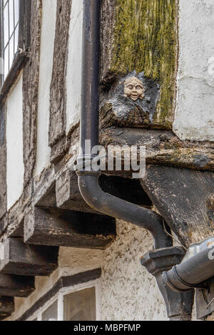 Fläche auf einem tmber gerahmte Gebäude. Eine Zeit, die Hauptstadt der Mercia, er alten Anglo-sächsischen Stadt Winchcombe befindet sich in einem wunderschönen Cotswold Tal Stockfoto