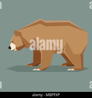 Vektor Bild des polygonalen Braunbär Stock Vektor