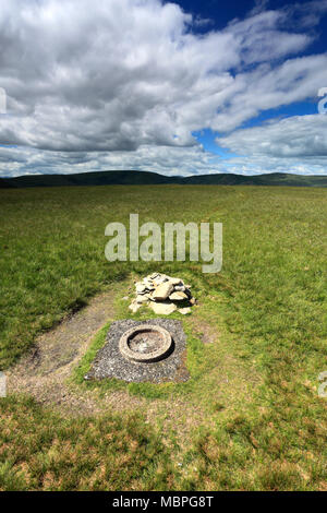 Gipfel Cairn auf Branstree fiel, Mardale Gemeinsame, Nationalpark Lake District, Cumbria County, England, Großbritannien Stockfoto