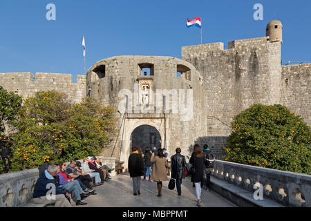 Pile, Stadtmauer, Altstadt, Dubrovnik, Kroatien Stockfoto