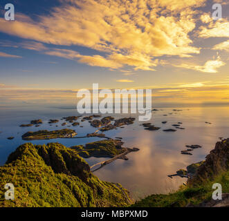 Blick vom Mount Festvagtinden in Norwegen Stockfoto