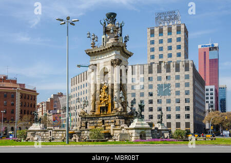 Ein Blick auf die Placa Espanya in Barcelona, Spanien. Stockfoto