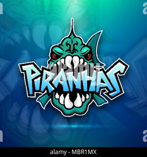 Piranhas emblem Logo für Sport Team Stock Vektor