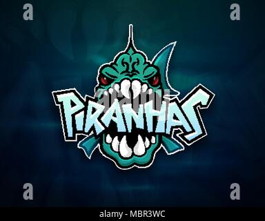 Piranhas emblem Logo für Sport Team Stock Vektor