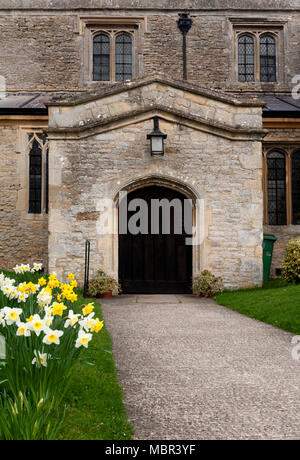 Der Süden Veranda, St. Maria, der Jungfrau, Kirche, Marsh Gibbon, Buckinghamshire, England, Großbritannien Stockfoto