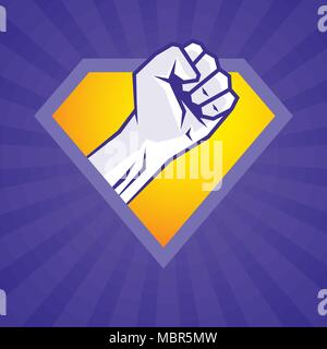 Superhelden logo Vorlage. Vektor Superhelden Symbol Stock Vektor