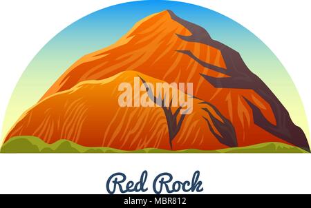 Red Rock Canyon, Nevada. Berggipfel, Landschaft in einem frühen Tageslicht. Reisen oder Camping, Klettern. Outdoor Bergkuppen. Stock Vektor