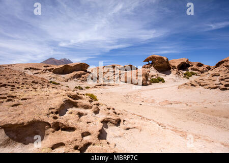 Felsformationen von Dali Wüste in Bolivien an Eduardo Avaroa Fauna der Anden nationale Reserve in Bolivien Stockfoto