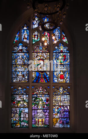 15. jahrhundert Glasfenster (von Susanna, aus dem Alten Testament) in der Kathedrale von St. Edmundsbury (aka St Edmund, St. James, St. De Stockfoto