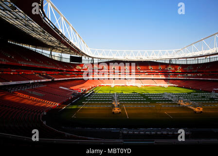 Gesamtansicht von Highbury Stadion. Highbury Stadion, Highbury, Vereinigtes Königreich. Architekt: Archibald Leitch, William Binnie, Claude Ferrier, 1913. Stockfoto