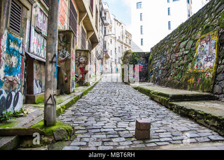 Street Art. Bunten Graffiti an der Wand. Abstrakte Detail eines Graffiti Stockfoto