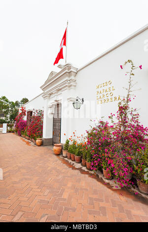 LIMA, PERU - 28. MAI 2015: Der Larco Herrera Museum ist ein Museum für präkolumbianische Kunst, in Lima, Peru Stockfoto