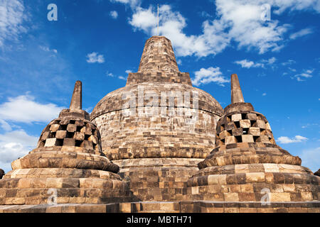 In Stupas Borobudur Tempel, Zentraljava, Indonesien Stockfoto
