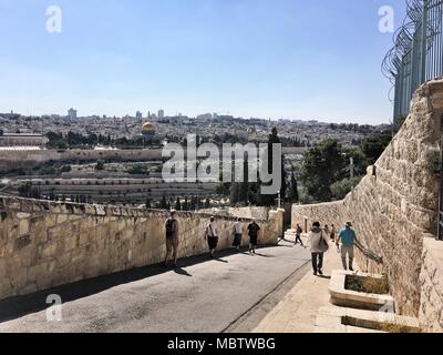 Ein Blick auf Jerusalem vom Ölberg Stockfoto