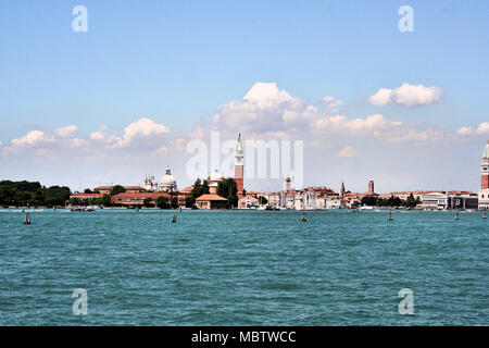 Ein Blick auf Venedig von der Überfahrt mit der Fähre Stockfoto