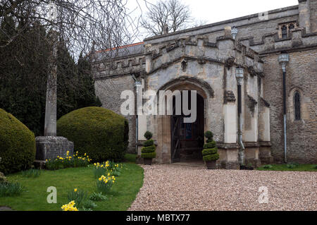 Der Süden Veranda, St. Maria und St. Edburga Kirche, Stratton Audley, Oxfordshire, England, Großbritannien Stockfoto