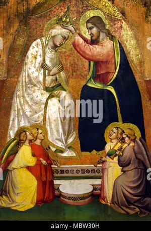 Incoronazione della Vergine ed Angeli musicanti - Krönung der Jungfrau und Musiker Engel von Spinello Aretino 14. Jahrhundert Italien Italienisch Stockfoto