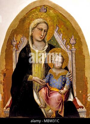 In trono Madonna col Bambino - Madonna auf dem Thron mit dem Kind von Spinello Aretino 14. Jahrhundert Italien Italienisch Stockfoto