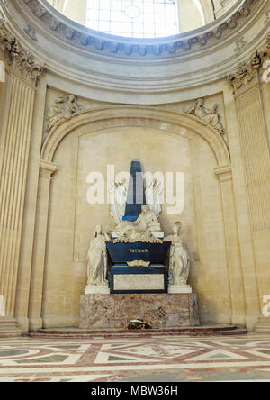 Die nationalen Residenz der Invaliden. Der Marschall Vauban Grab. Paris, Frankreich Stockfoto