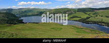 Anzeigen von Ullswater von Arthurs Hecht fiel, Martindale, Nationalpark Lake District, Cumbria County, England, Großbritannien Stockfoto