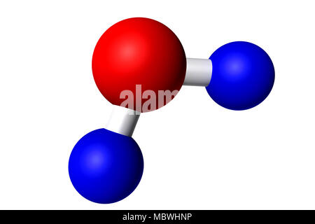 Molekül Wasser auf weißem Hintergrund H2O isoliert Stockfoto