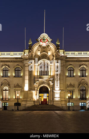 Die Regierung von Peru, auch als Haus der Pizarro in Lima, Peru bekannt Stockfoto