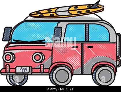 Surf van Symbol auf weißem Hintergrund, farbenfrohen Design. Vector Illustration Stock Vektor