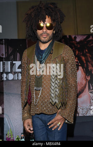 Mexiity, Mexiko. 11. April 2018. Amerikanische Sänger Lenny Kravitz ist während einer Pressekonferenz seine Vibratbration Tour hel St. St. Regis Hotel in Mexiity, Mexiko zu fördern. (Foto: Carlos Tischler/Fotoareoarena) Credit: Foto Arena LTDA/Alamy leben Nachrichten Stockfoto