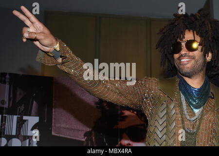 Mexiity, Mexiko. 11. April 2018. Amerikanische Sänger Lenny Kravitz ist während einer Pressekonferenz seine Vibratbration Tour hel St. St. Regis Hotel in Mexiity, Mexiko zu fördern. (Foto: Carlos Tischler/Fotoareoarena) Credit: Foto Arena LTDA/Alamy leben Nachrichten Stockfoto