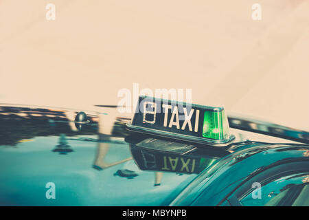 Freie taxi Detail, Barcelona, Spanien. Horizontale Schuß Stockfoto