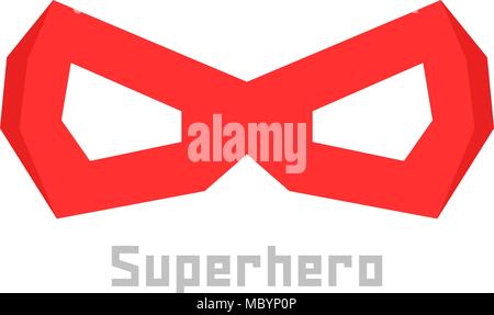 Einfache rote Superhelden Maske Symbol Stock Vektor