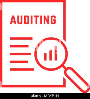 Rot linear Dokument wie Auditing Stock Vektor