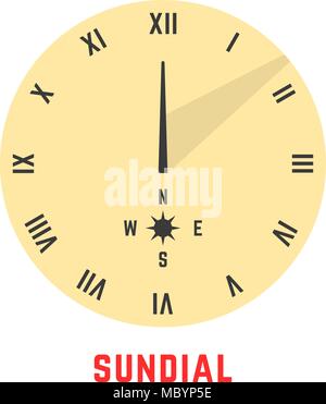 Gelb einfache Sonnenuhr Symbol Stock Vektor