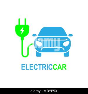 Elektro Auto. Einfache ergänzende Vektor Icon Set für Video, Mobile Anwendungen, Websites, Print Projekte und ihre Gestaltung. Flache Abbildung auf weißem Hintergrund Stock Vektor