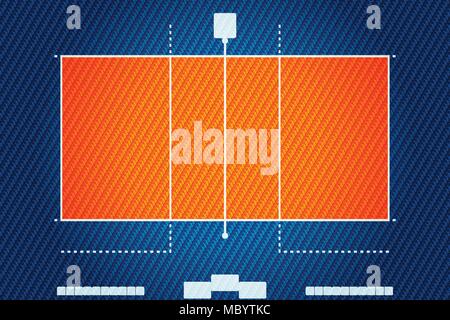 Realistische gestickt Patch arbeiten Textur von Volleyball Feld element Vector Illustration Design Konzept Stock Vektor
